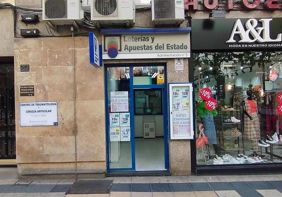 Administración de lotería en la que ha tocado el primer premio.