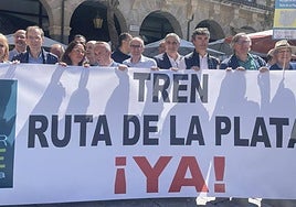Javier Iglesias, presidente de la Diputación, en la manifestación en Zamora.