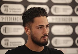 Iván Martínez, en su presentación como jugador de Unionistas de Salamanca