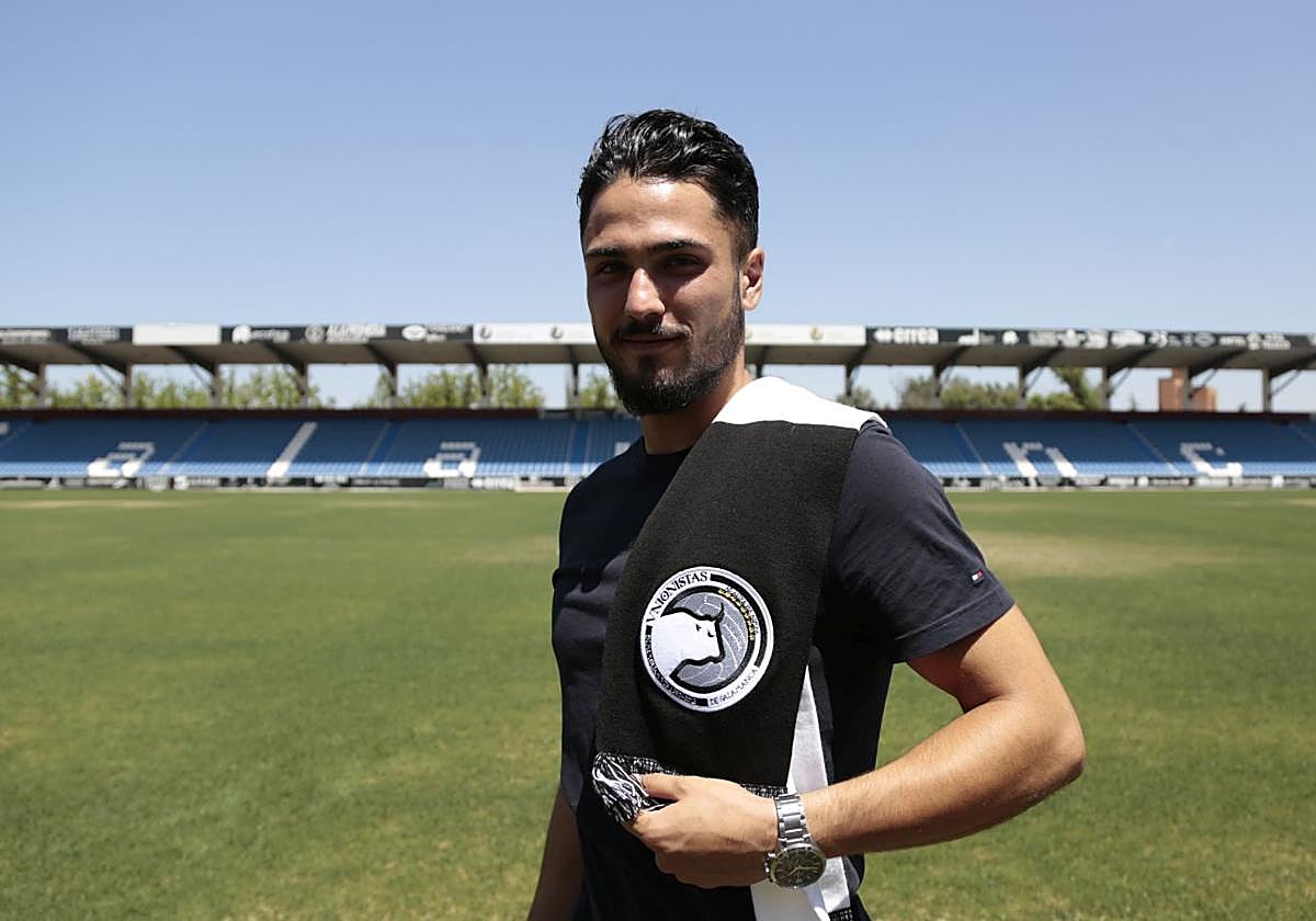 Iván Martínez, en su presentación como nuevo jugador de Unionistas de Salamanca