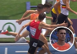 Mario García Romo entrando séptimo en la semifinal.