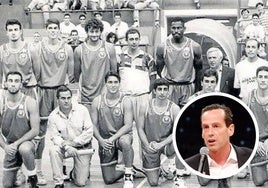 Atkinson, en su etapa en Brooklyn como técnico, y de fondo, una plantilla del CB Salamanca.