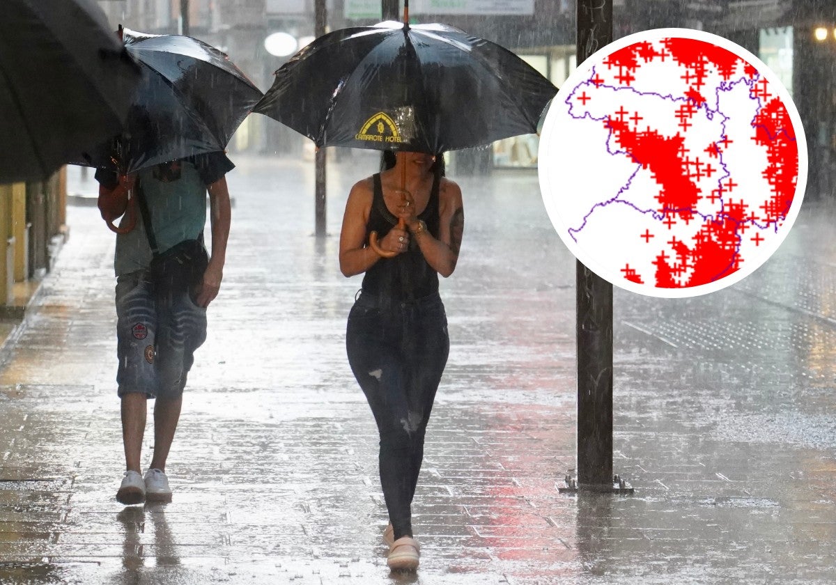 Tormentas en Castilla y León y mapa de rayos en Salamanca.
