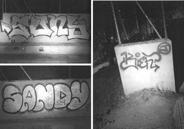 Pillados in fraganti y en el mismo sitio tres conocidos grafiteros