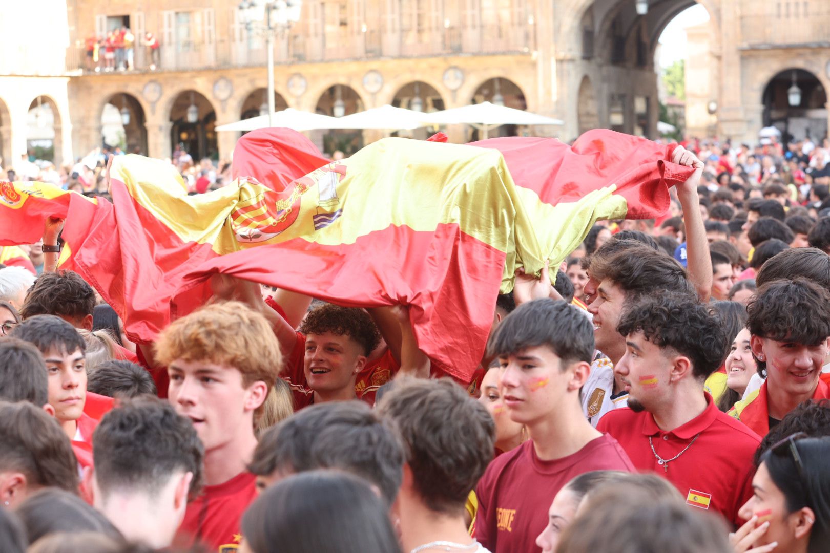 La Plaza Mayor espera la victoria de La Roja