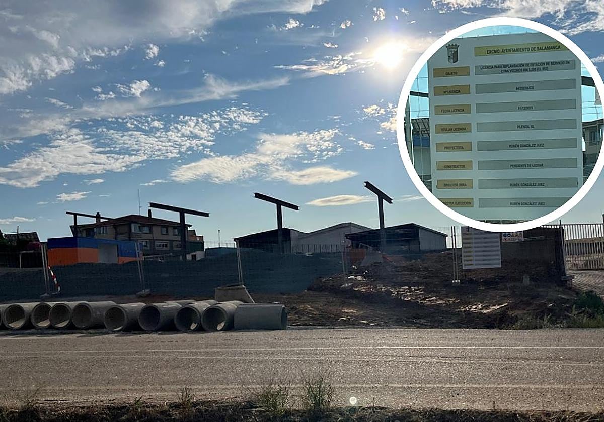La nueva gasolinera que se está levantando entre Salamanca y Aldeatejada.
