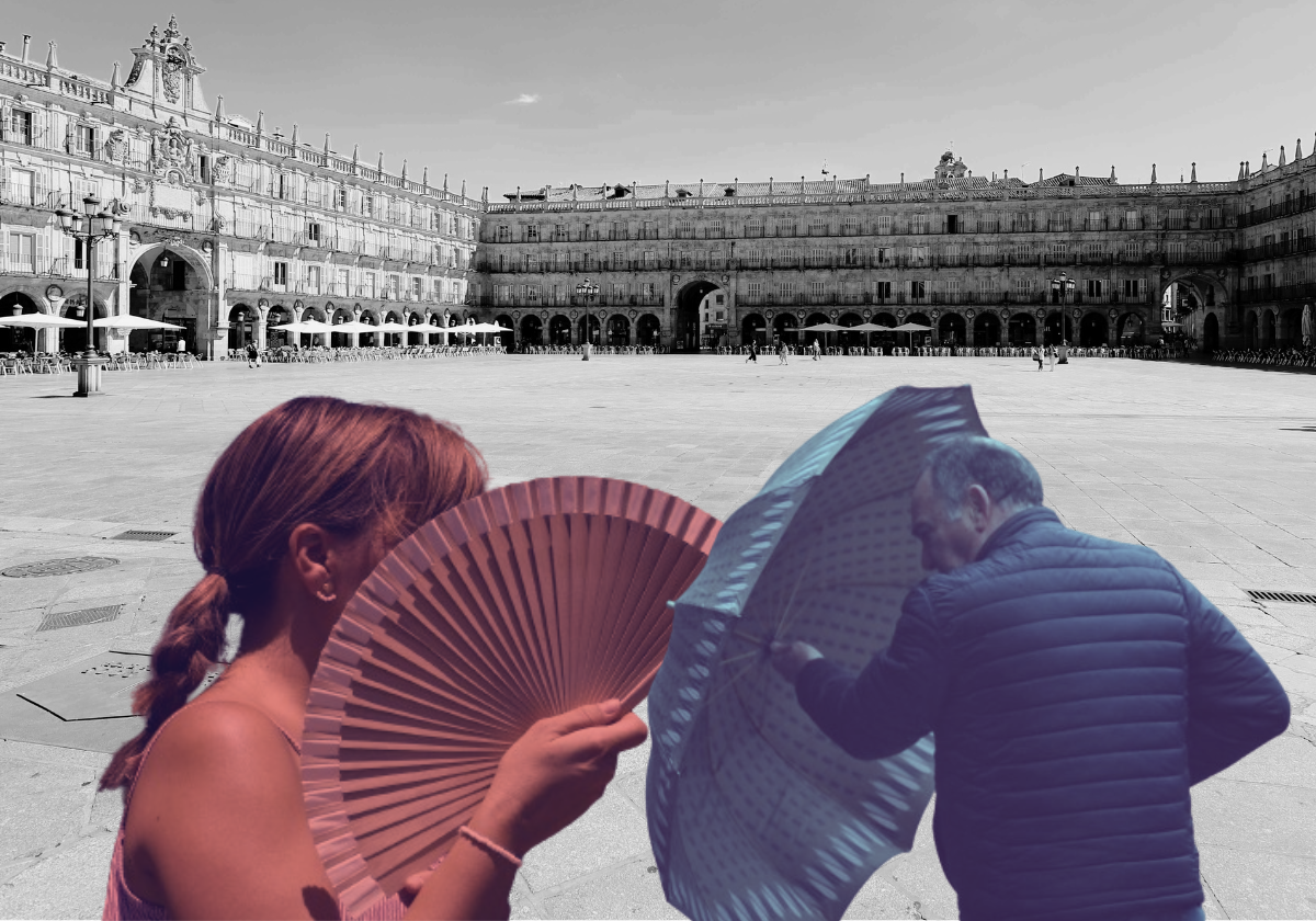 Ilustración del contraste de temperaturas.