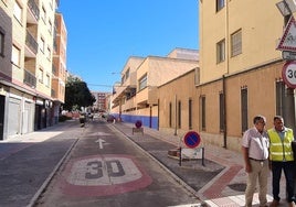 Obras en la zona del CEIP Beatriz Galindo en Salamanca.