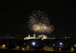 Espectáculo pirotecnia en Salamanca, en una imagen de archivo.