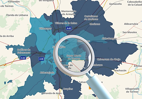 Mapa de la provincia de Salamanca.