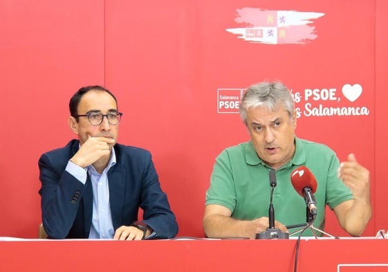 David Serrada y Fernando Rubio, en su comparecencia ante los medios.