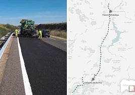 Trabajos de mantenimiento en la A-66 en Salamanca.