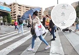Rachas de viento en el centro de Salamanca y mapa de velocidades.