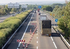Obras en la A-62, autovía de Castilla.