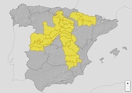 Mapa de aviso de la AEMET para este viernes.