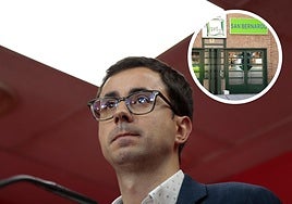 El portavoz socialista José Luis Mateos, y arriba, entrada al Mercado de San Bernardo.