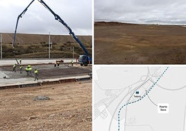 Obras en la terminal, solar de Tebrio y mapa de localización.