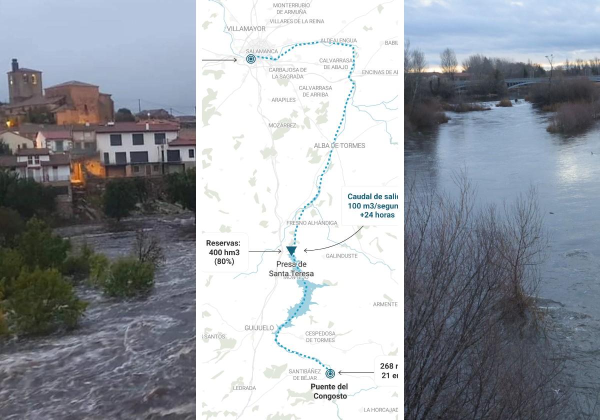 Así se controló la enorme riada del río Tormes en Salamanca que ha viajado 80 kilómetros