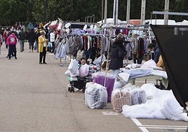 Puestos del rastro en la zona de La Aldehuela en Salamanca.