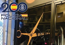 Detenido un hombre en Salamanca por destrozar el escaparate de una peluquería