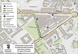 Nuevo corte de tráfico en Salamanca: cierra la calle Pontevedra por obras
