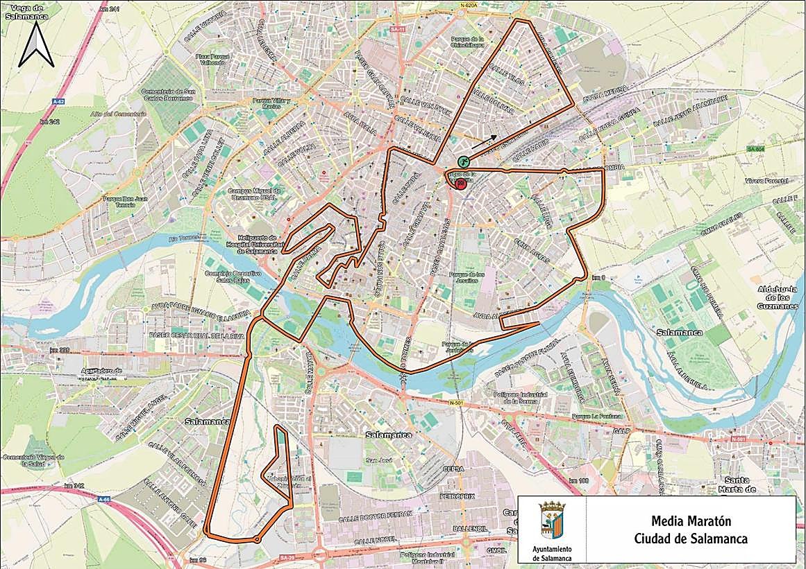 Los cortes de tráfico y desvíos este domingo en Salamanca por la Media Maratón
