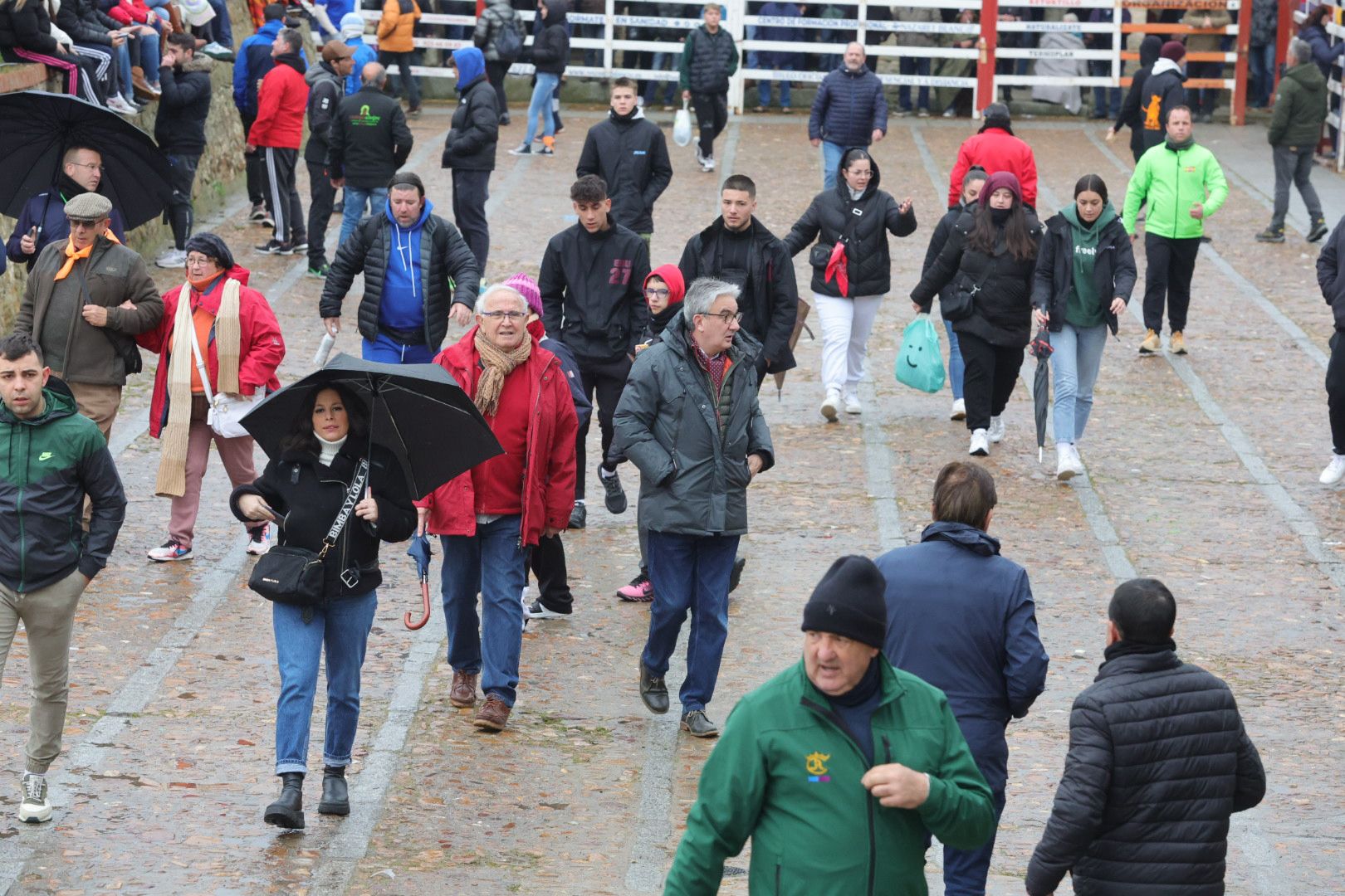 Un encierro pasado por agua en el Carnaval del Toro de Ciudad Rodrigo