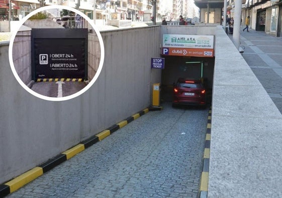 Rampa de acceso al parking de la avenida de Portugal.