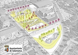 Plano de la nueva plaza de tres plantas en Vistahermosa.