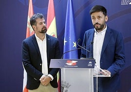 Luis Tudanca y Fran Díaz, en una comparecencia conjunta.