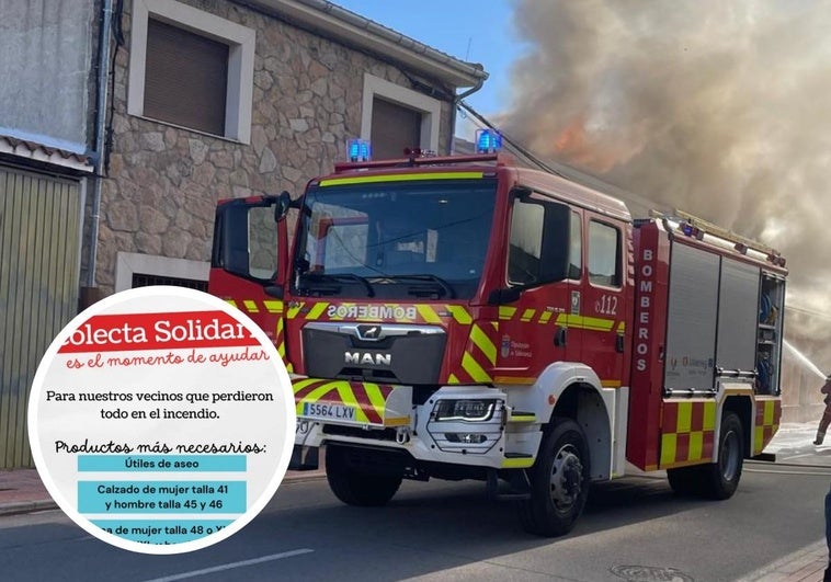 Colecta solidaria para la familia que perdió todo en el incendio de su casa en este pueblo de Salamanca