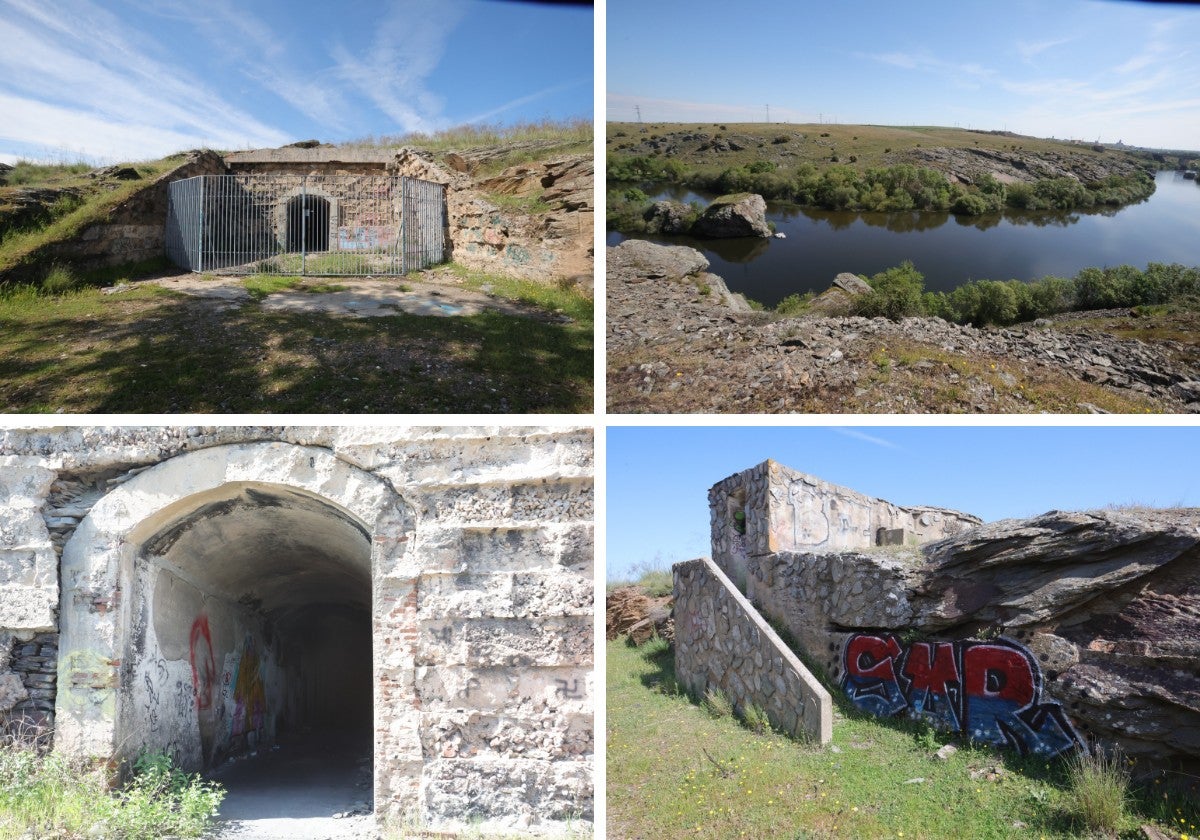 Instalaciones abandonadas y paisaje del Polvorín de Tejares.