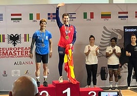 Elena Redondo en el podio