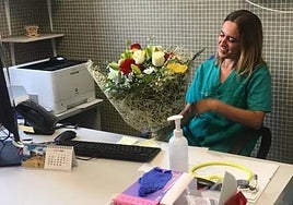 Fátima Ángeles Galiano en un centro de salud de Albacete.