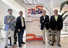 De izquierda a derecha doctores Rodríguez, Del Barco, Fonseca y Cruz.