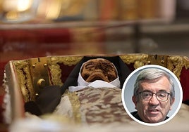 Los restos de Santa Teresa. En detalle, Luis Argüello.