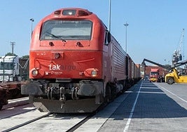 Servicios ferroviarios en el puerto de Leixôes.
