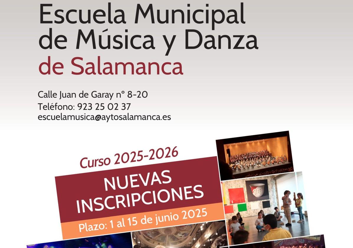 Abierto el plazo de matriculación desde el domingo en la Escuela Municipal de Música y Danza de Salamanca
