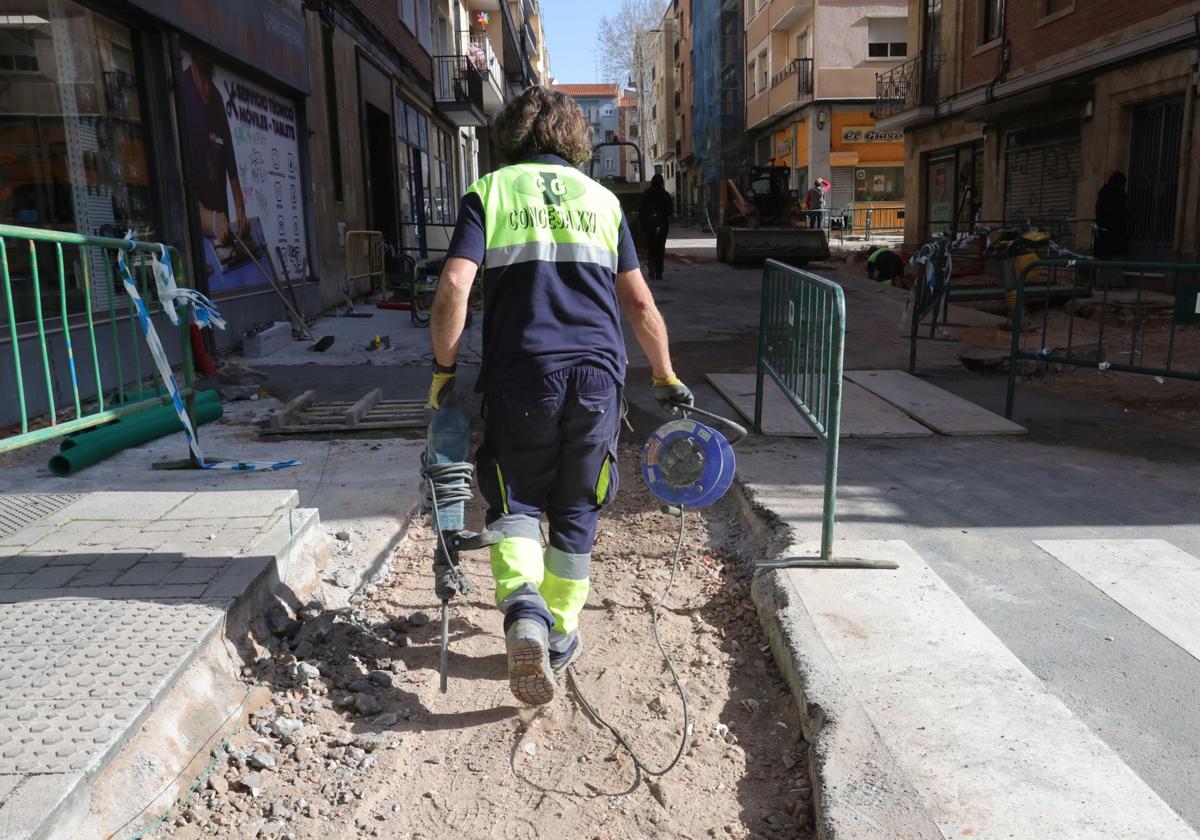 Obras en la ciudad de Salamanca.