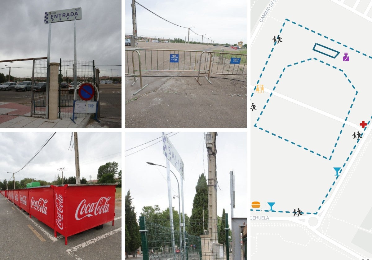 Señalización, accesos, barras y croquis del recinto.