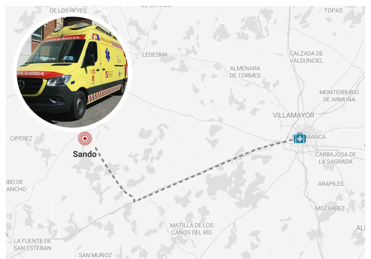Una persona herida grave en un pueblo de Salamanca tras salirse de la carretera