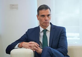 El presidente del Gobierno, Pedro Sánchez, este lunes en Monclo.