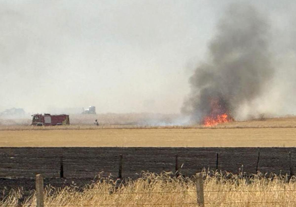 Incendio de Malpartida declarado este pasado lunes en Salamanca.