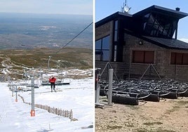 El telesilla de Béjar cuando funcionaba y desmontado para su revisión.