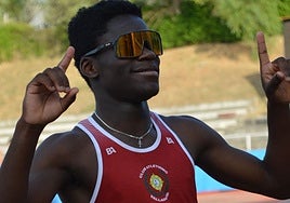 José Toumani Barrios Fraile, ayer tras batir la mejor marca nacional.