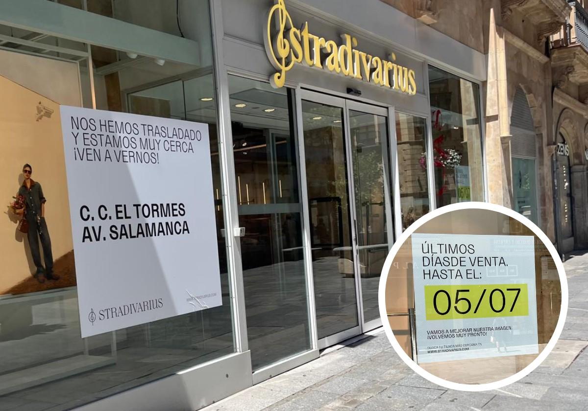Cierre temporal de la tienda de Stradivarius en la calle Toro de Salamanca.