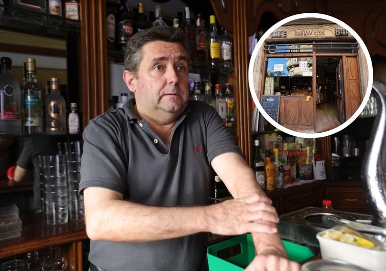 Alberto Merino, propietario del bar Edelweiss en la Rúa Mayor.