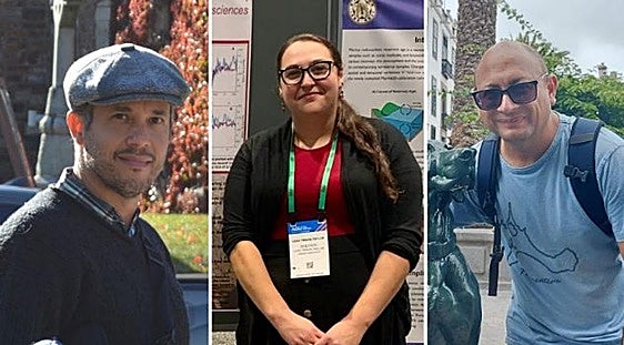 De izqda. a dcha. los investigadores Martín Medina-Elizalde, Leah Travis-Taylor y Josué M. Polanco-Martínez, autores del estudio.