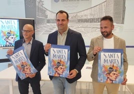 El alcalde de Santa Marta, David Mingo, junto al concejal de Fiestas, Juan Carlos Bueno, y el concejal de Juventud, Norberto Flores.