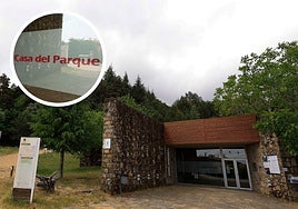 La entrada de la Casa del Parque Las Batuecas - Sierra de Francia y el cartel de la entrada.